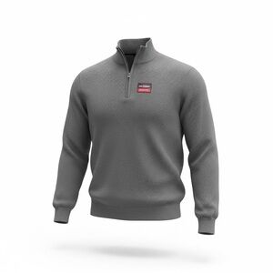 NEW Chaps Men’s 1/4 Zip Pullover Cotton Blend Sweater, Gray Black, XL